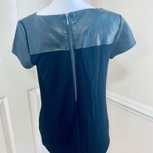 Ana Black Leather Trim T-shirt